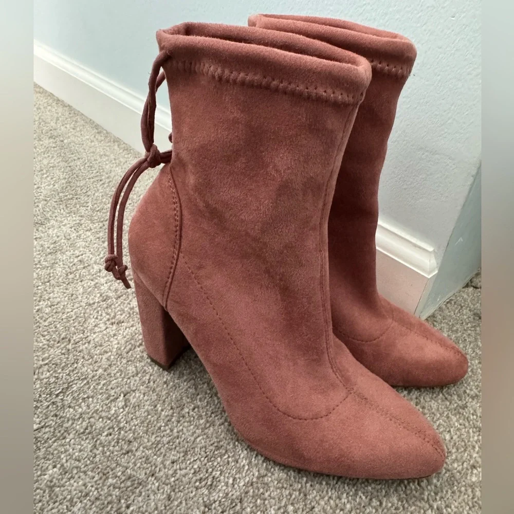 Lulus Suede Ankle Boots - Pink - Picture 5 of 5